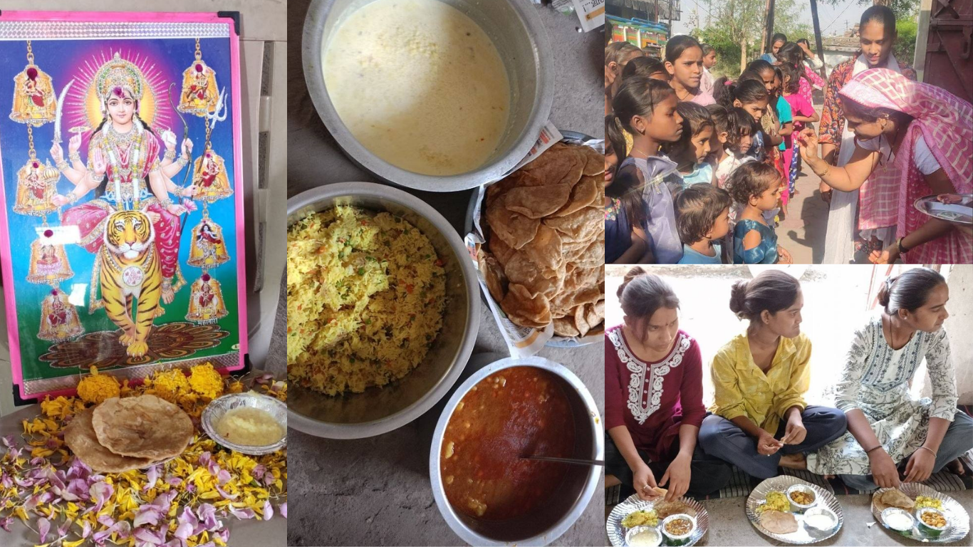 रविदास नगर में नवरात्रि का अद्भुत आयोजन: बच्चों संग कन्या पूजन और भव्य प्रसाद वितरण ने जीता दिल